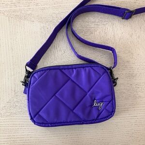 lug Quilted Convertible Crossbody Bag in Purple